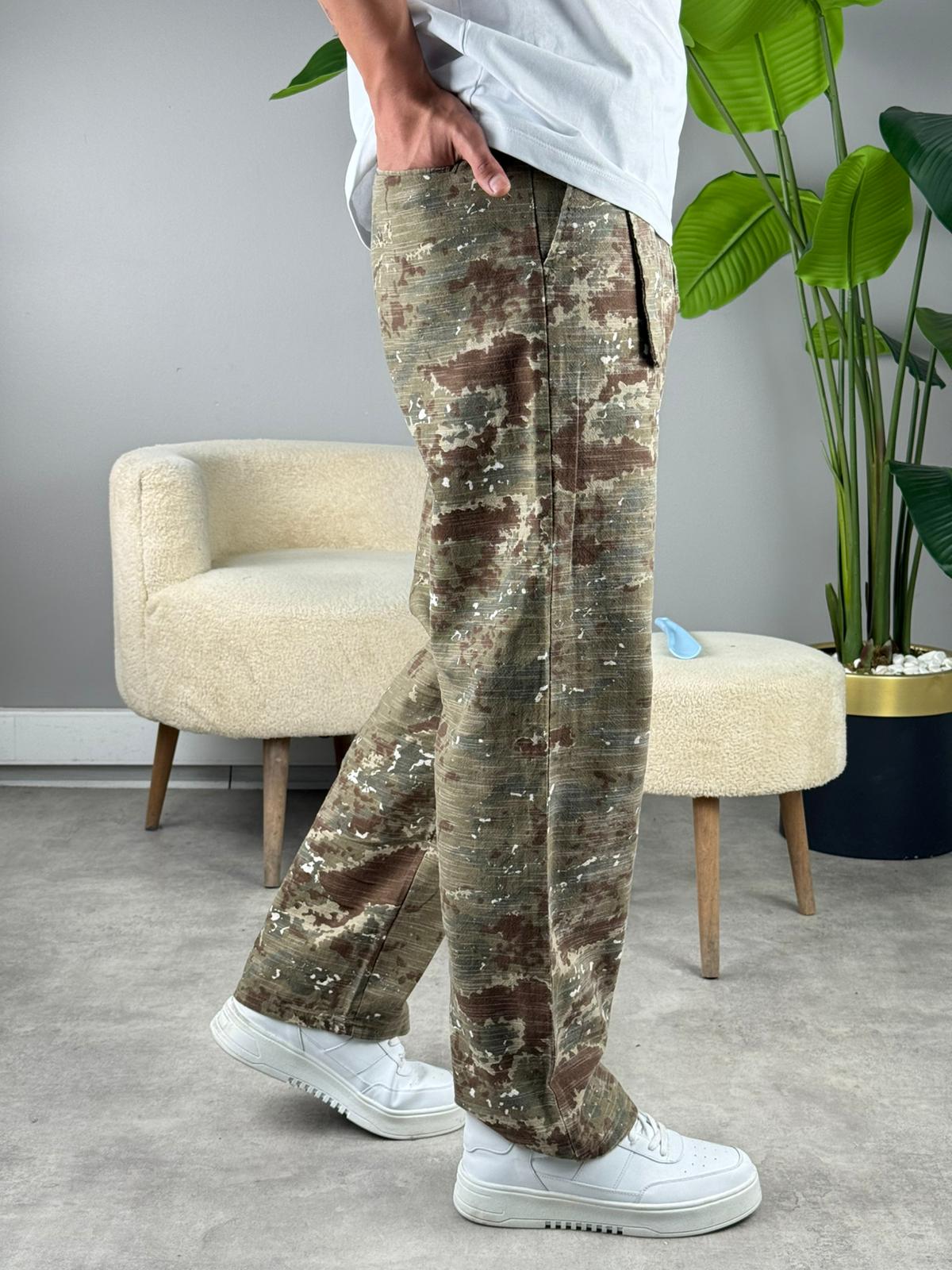 KAMUFLAJ KETEN BAGGY HAKİ YEŞİLİ