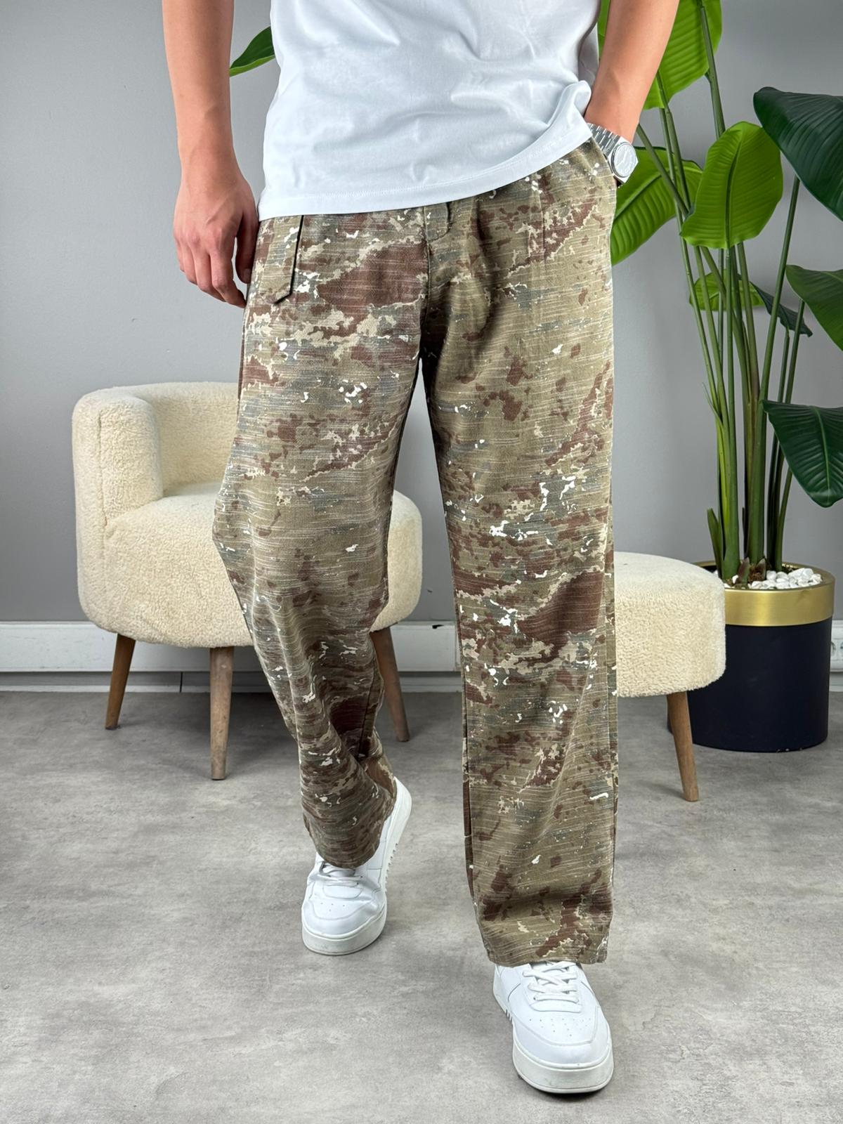 KAMUFLAJ KETEN BAGGY HAKİ YEŞİLİ