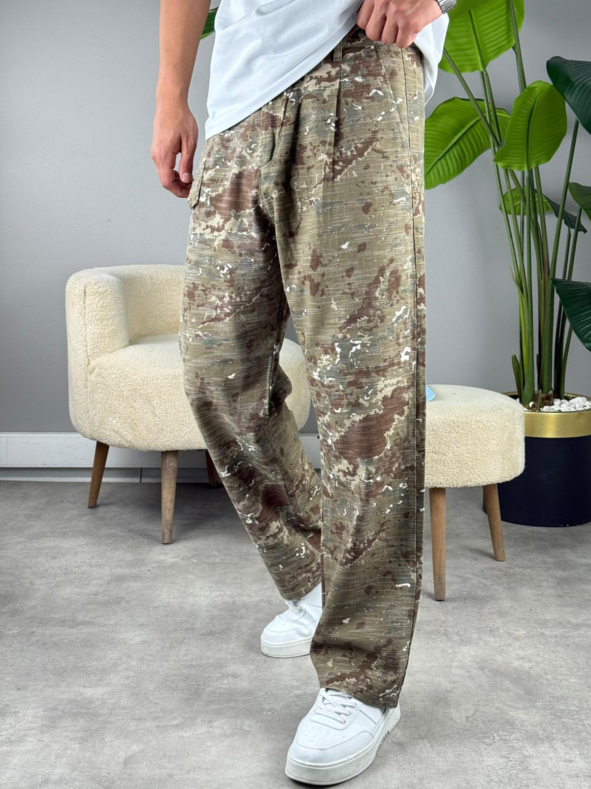 KAMUFLAJ KETEN BAGGY HAKİ YEŞİLİ
