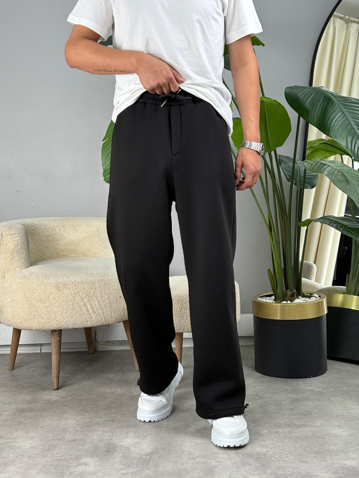 Üç İplik Süper Baggy Eşofman Siyah