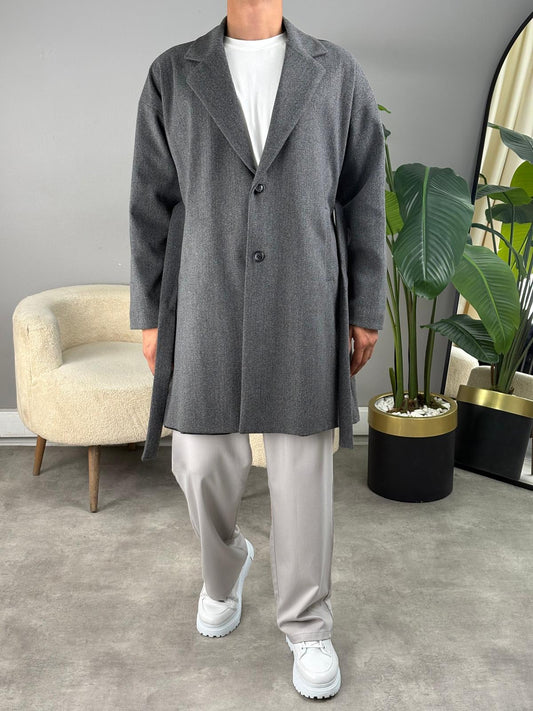 Oversize Kaşe Kaban Antirasit