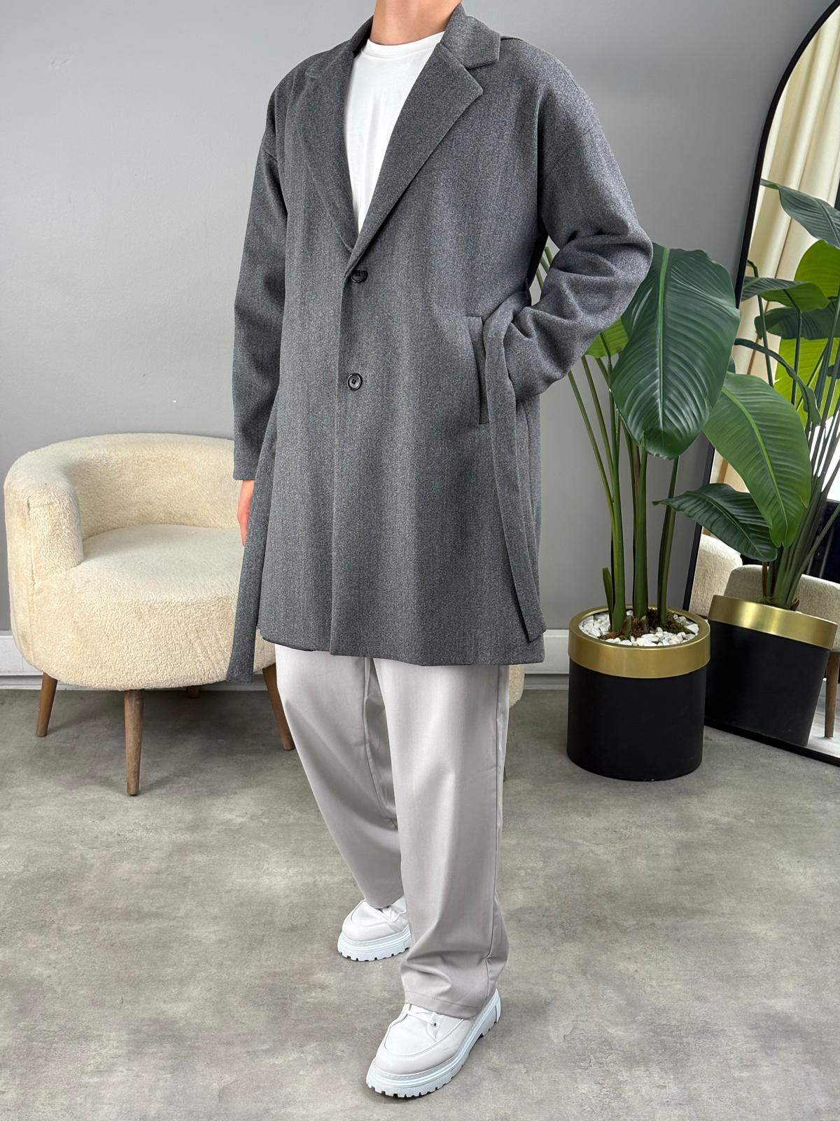 Oversize Kaşe Kaban Antirasit