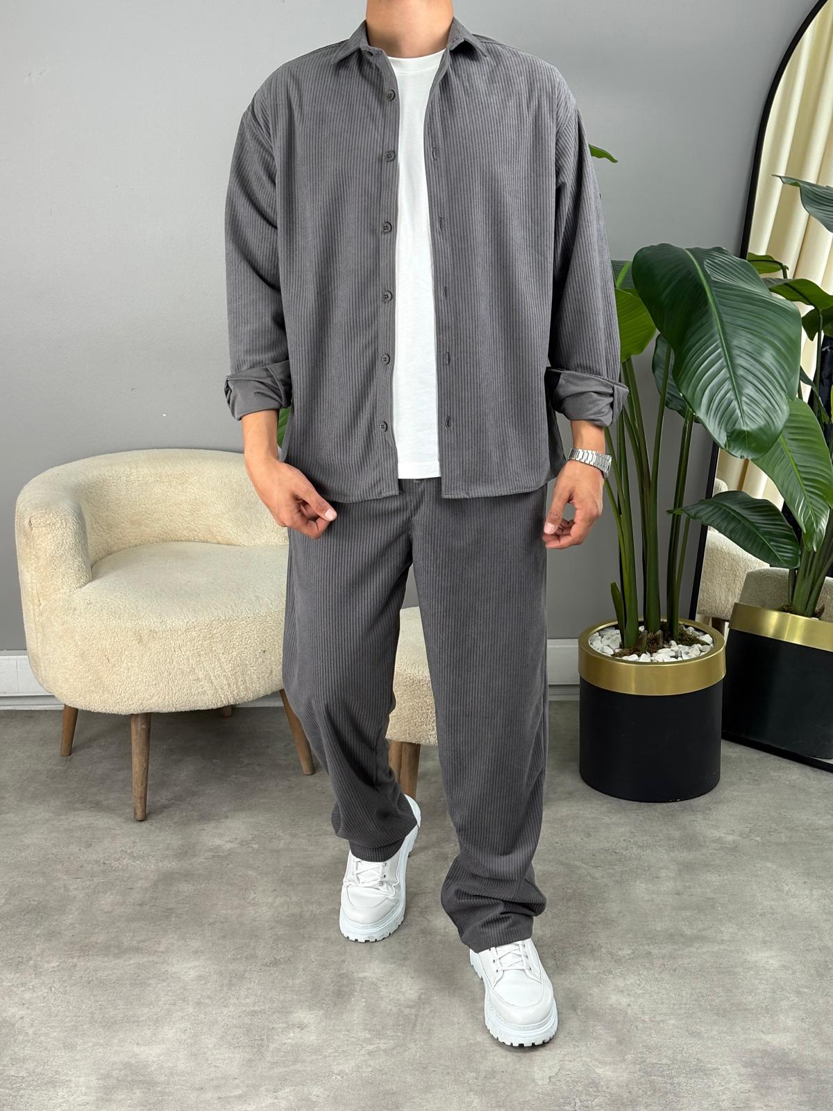 Oversize Kışlık Kadife Takım Siyah