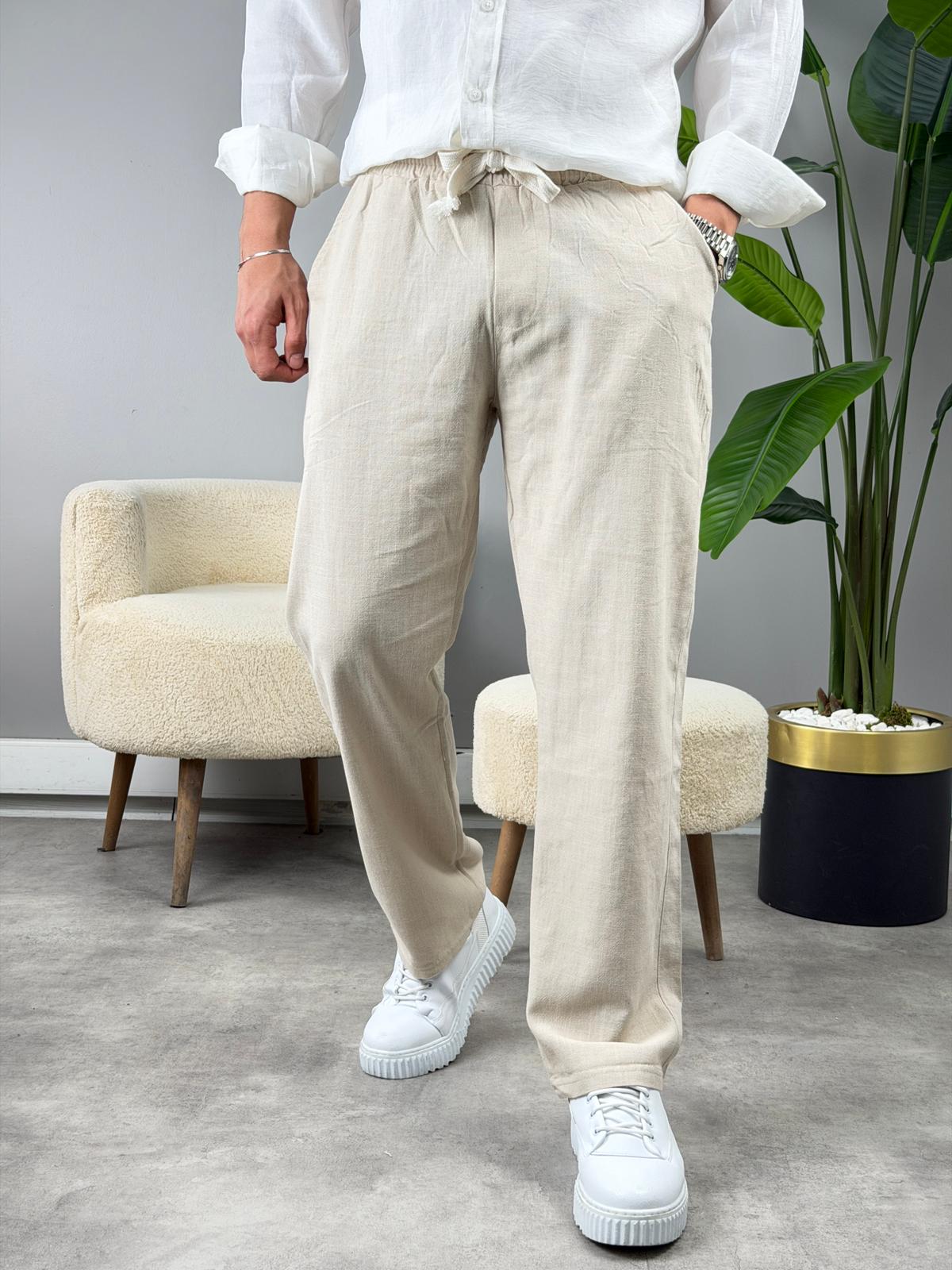 HAM KETEN BAGGY PANTOLON BEJ