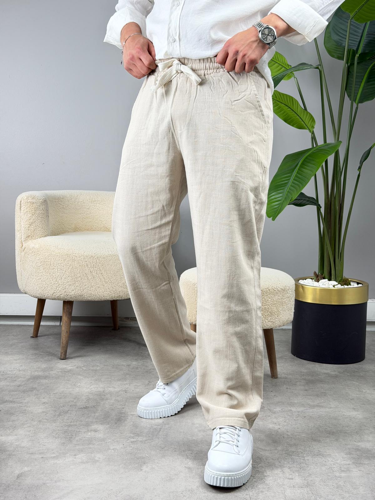 HAM KETEN BAGGY PANTOLON BEJ