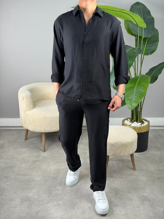 SF VİSKON YAZLIK TAKIM SİYAH