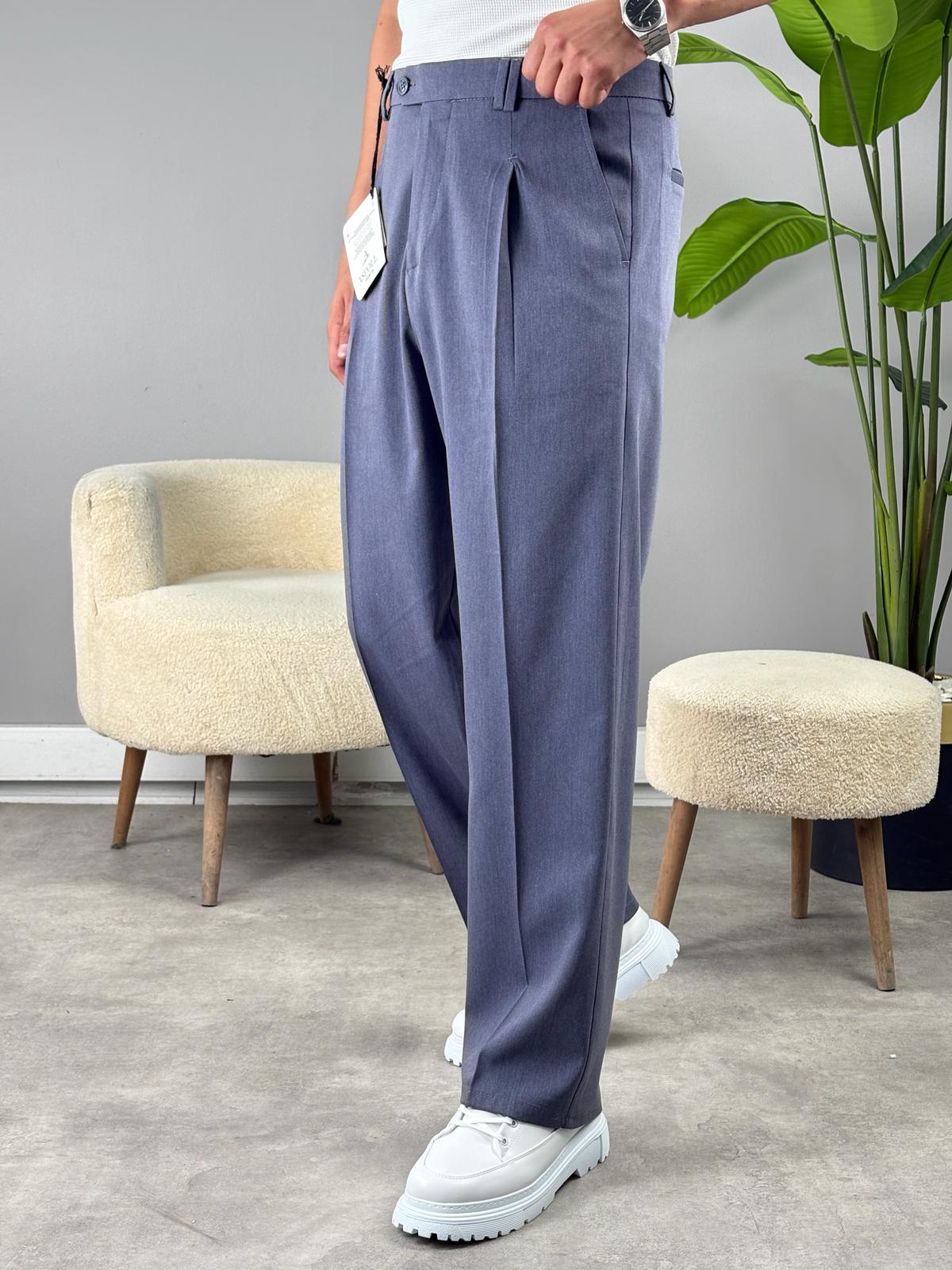 DİLLİ SÜPERBAGGY KUMAŞ PANTOLON MAVİ