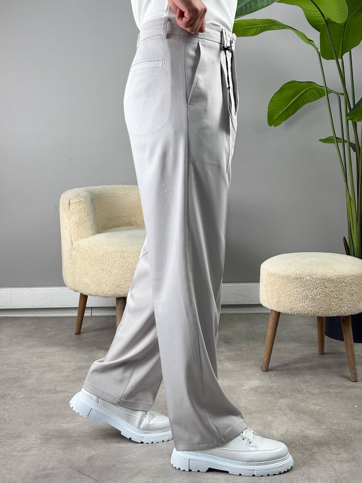 DİLLİ SÜPERBAGGY KUMAŞ PANTOLON GRİ