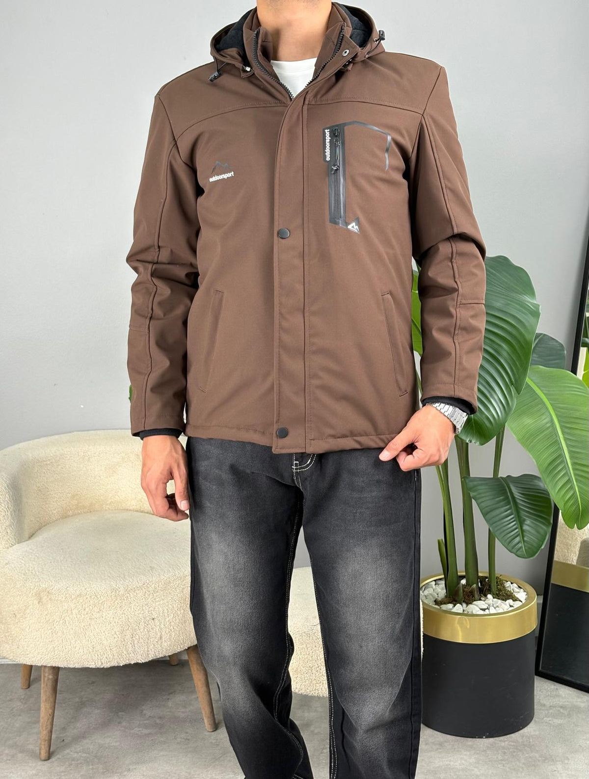 İçi Polar Softshell Mont Krem
