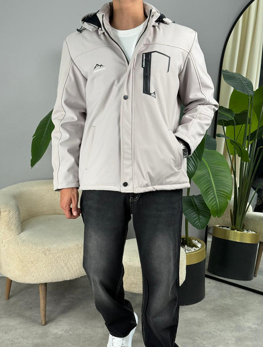 İçi Polar Softshell Mont Krem