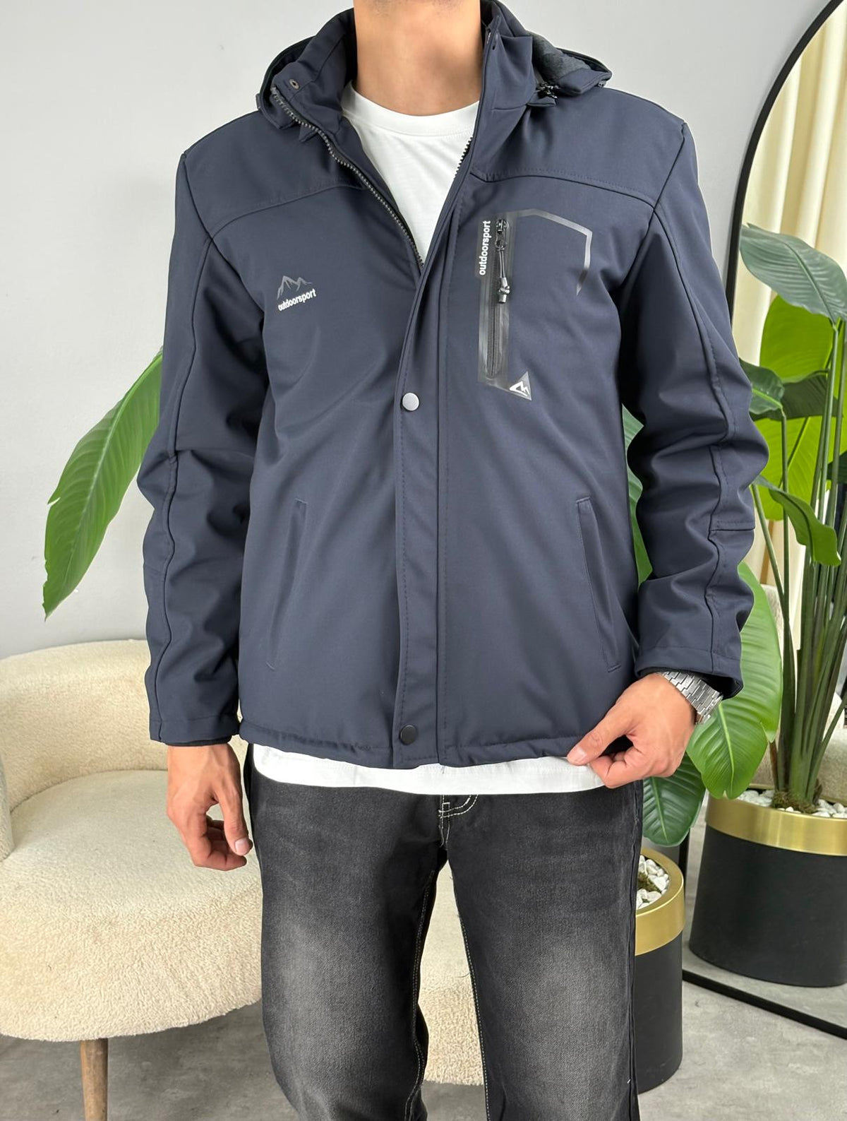 İçi Polar Softshell Mont Krem