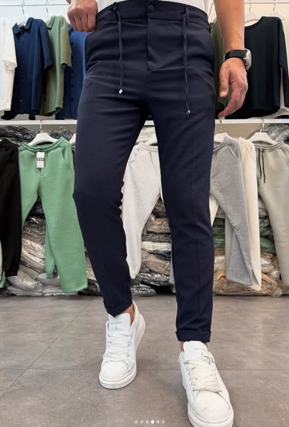 JOGGER KUMAŞ PANTOLON LACİVERT
