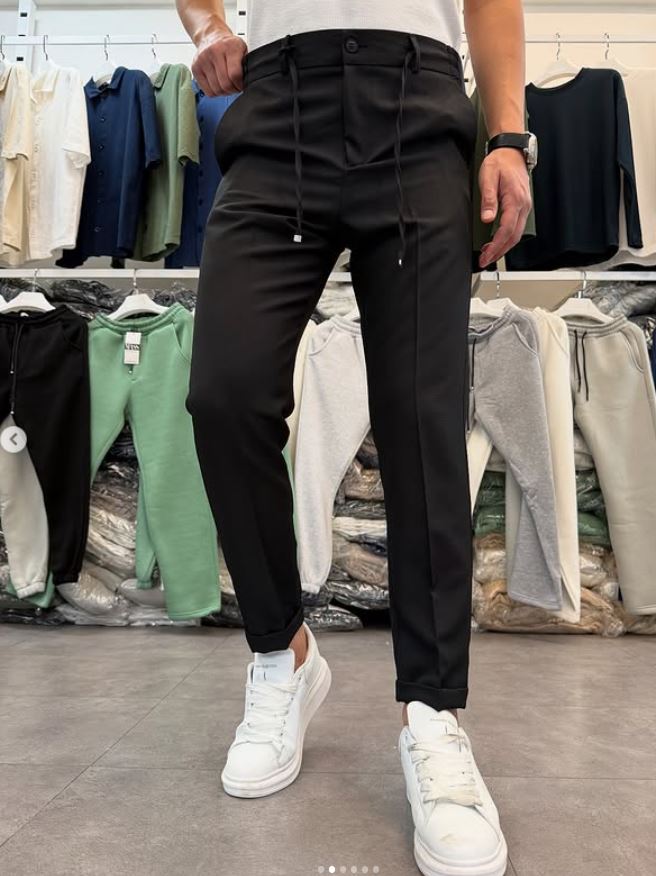 JOGGER KUMAŞ PANTOLON SİYAH